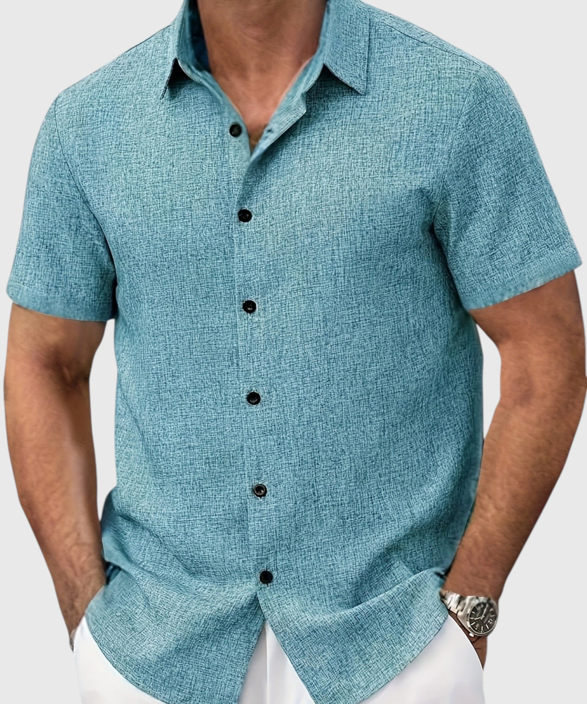 Juan | Camisa ligera de manga corta en mezcla de lino